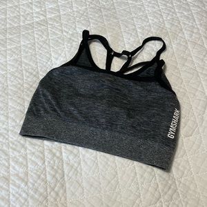 gymshark grey strappy sports bra size small